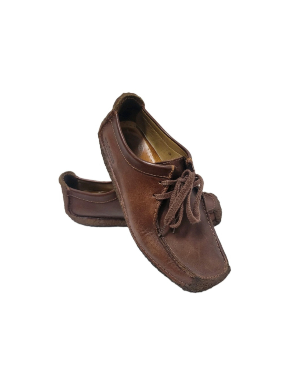 Clarks Originals Wallabees 080913292 Women Leather Flat Lace-Up Shoes 4D(UK) 6US